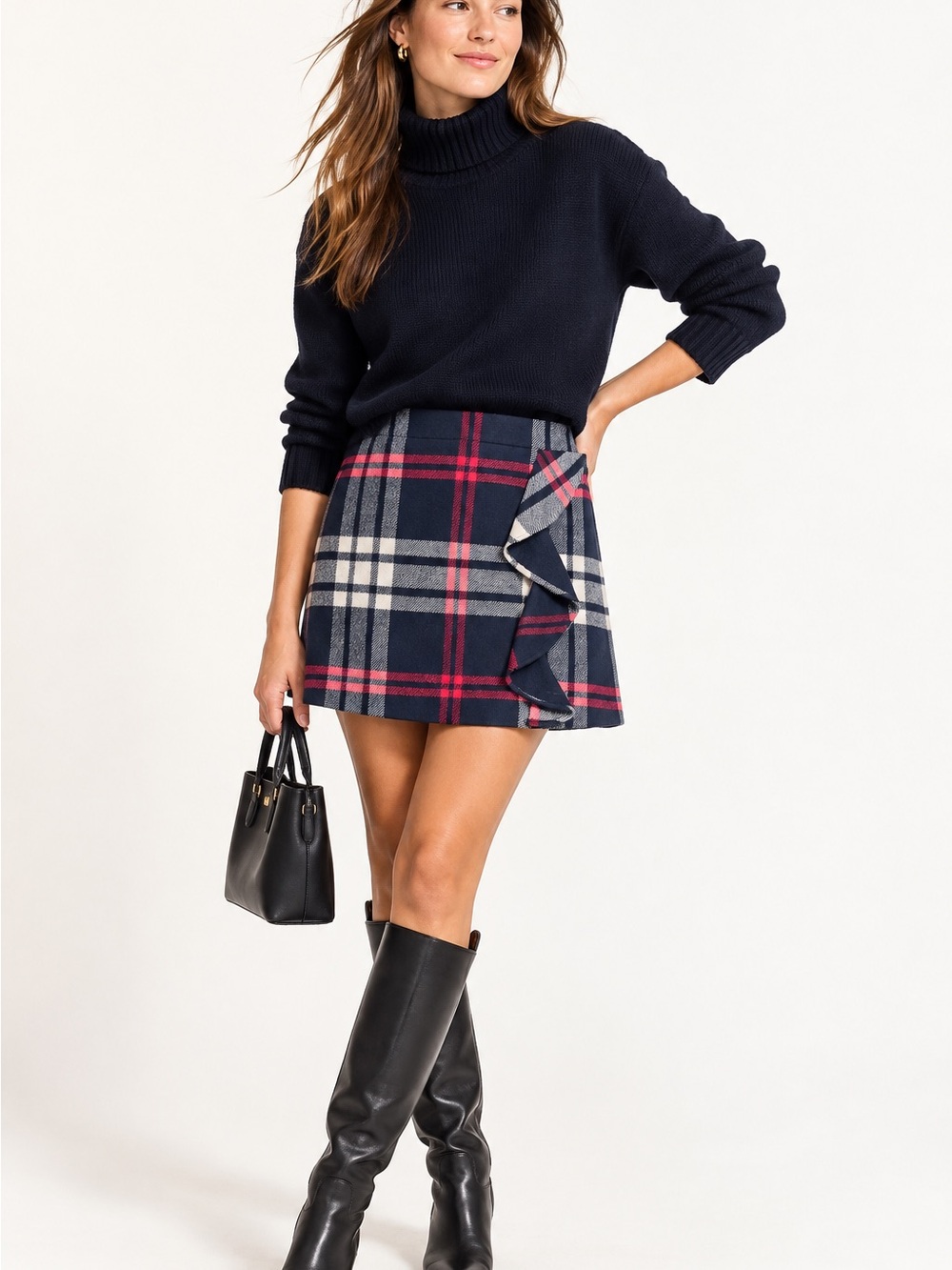 J.Crew Plaid Ruffle Mini Skirt – Size 0